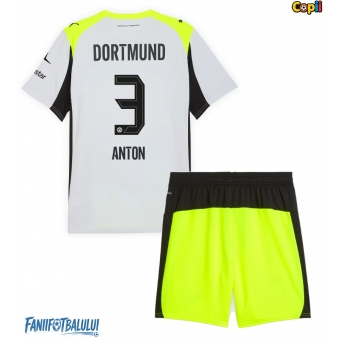 Borussia Dortmund Waldemar Anton #3 Echipament de Fotbal Replică 2025-26 Copii Deplasare (+ Șorturi)